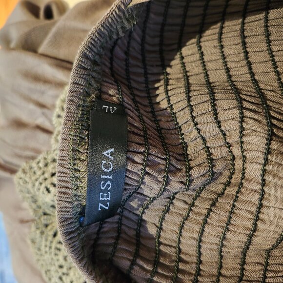 ZESICA Women's 2025 Summer Lace Strap Sleeveless Square Neck Smocked High Waist - Picture 7 of 8